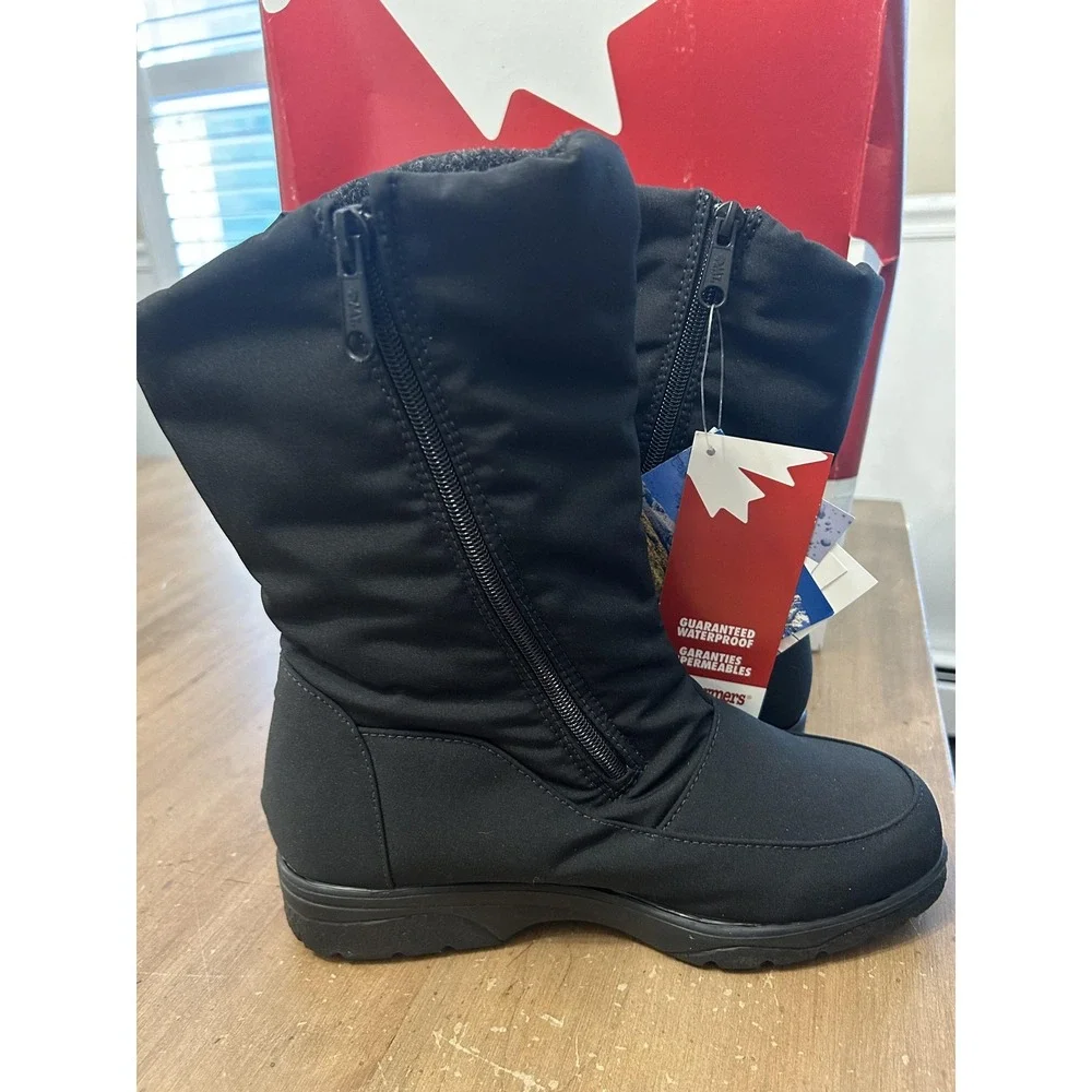 Toe Warmers Boots Womens Size 8 2W Wide Black On-The-Go Waterproof Snow T99851
